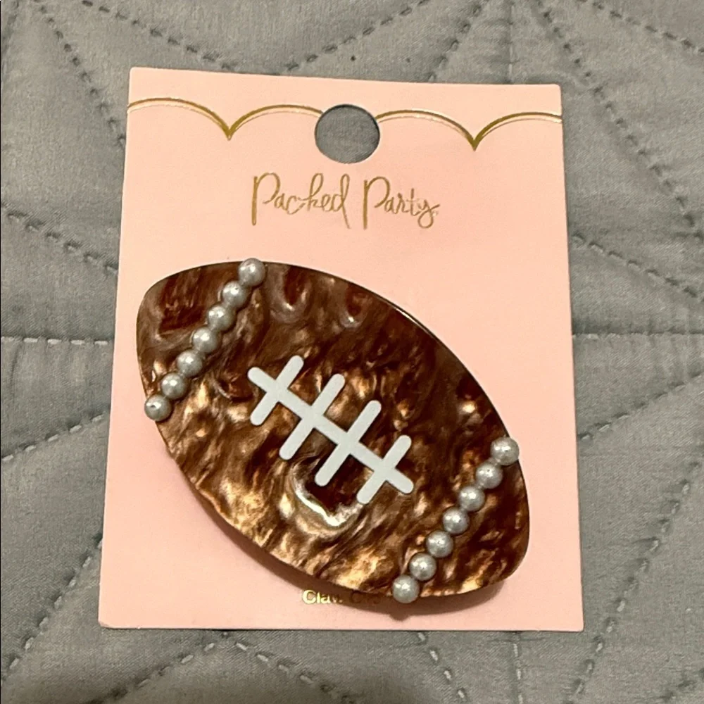 Packed Party Pearl-Embellished Football Hair Clip